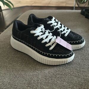 Serra Ladies Platform Black Sneakers Size 8
